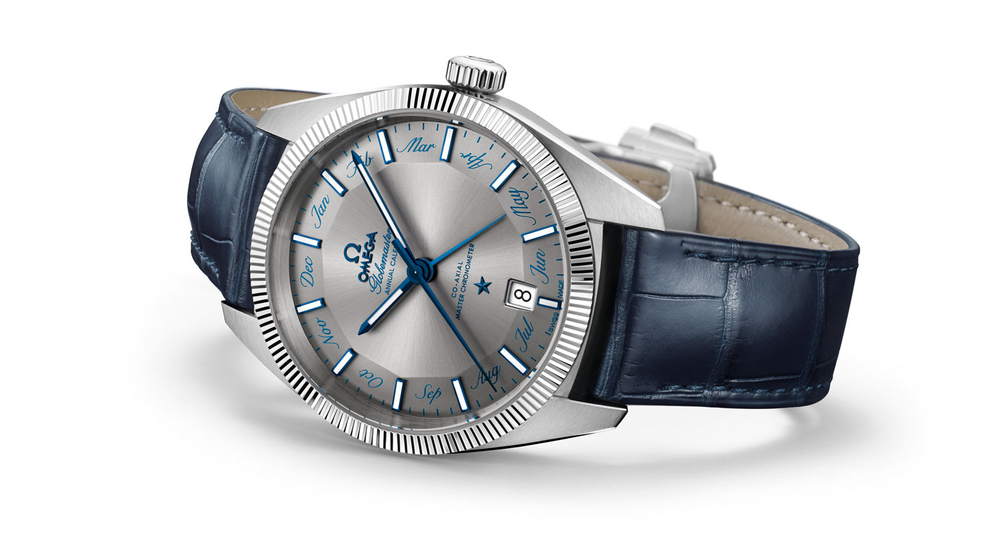 Blue Strap Omega Globemaster Annual Calendar Replica Watches