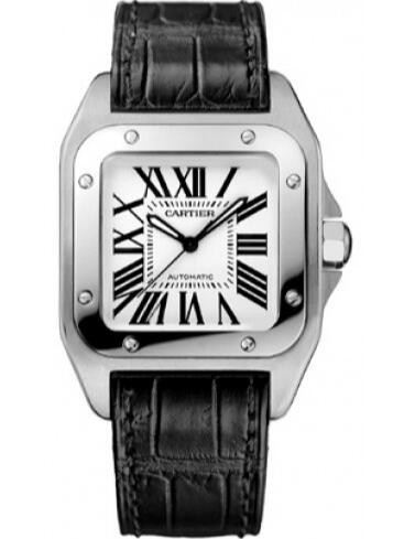Wth the combination of black and white, this replica Cartier watch specially carries a classical appearance.