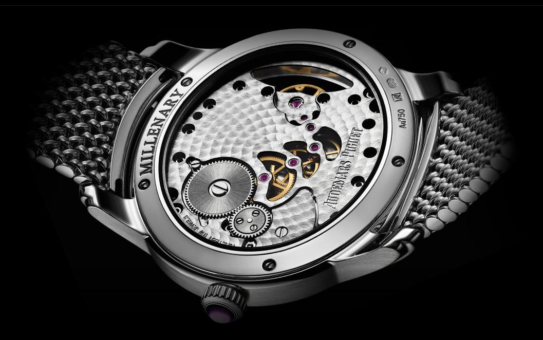 The well-designed replica Audemars Piguet Millenary 77247BC.ZZ.1272BC.01 watches have transparent sapphire backs.