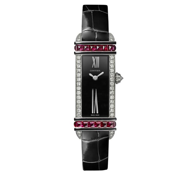 The luxury fake watches are decorated with rubies.
