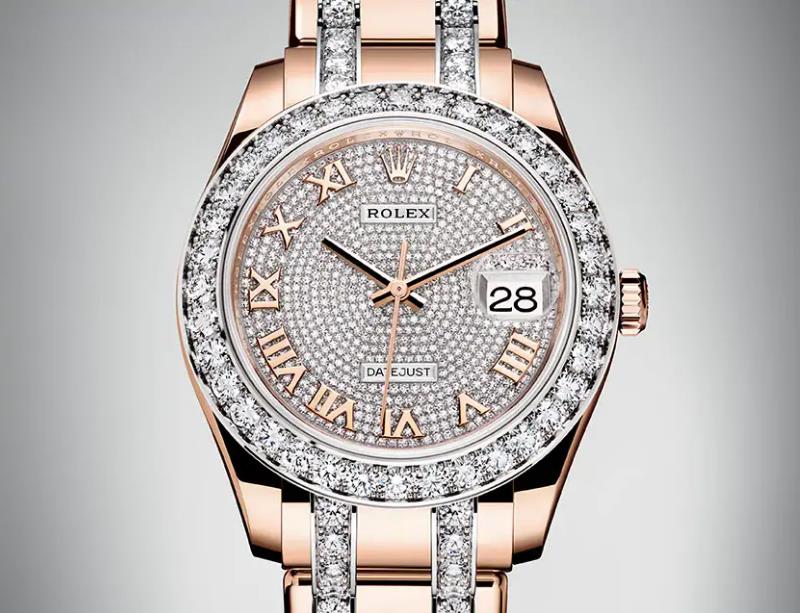 The female copy watches are decorated with diamonds.