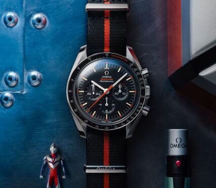 The orange elements are striking on the black dial.